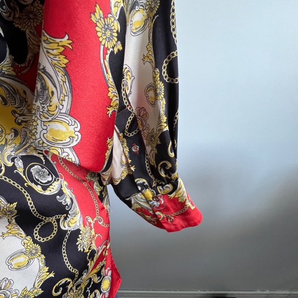 Zara - Coral Woman Chain Print Blouse - Picture 5 of 10